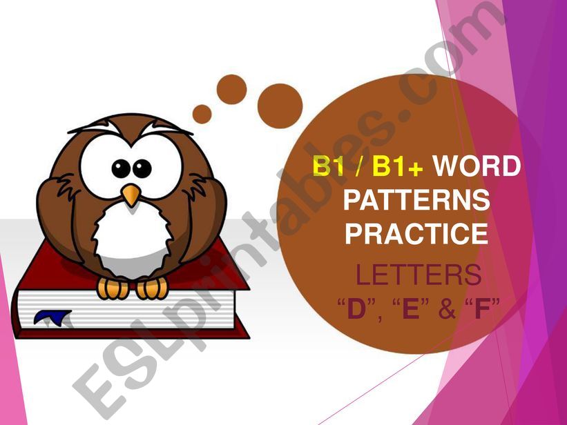 B1 / B1+ WORD PATTERNS PRACTICE [LETTERS 